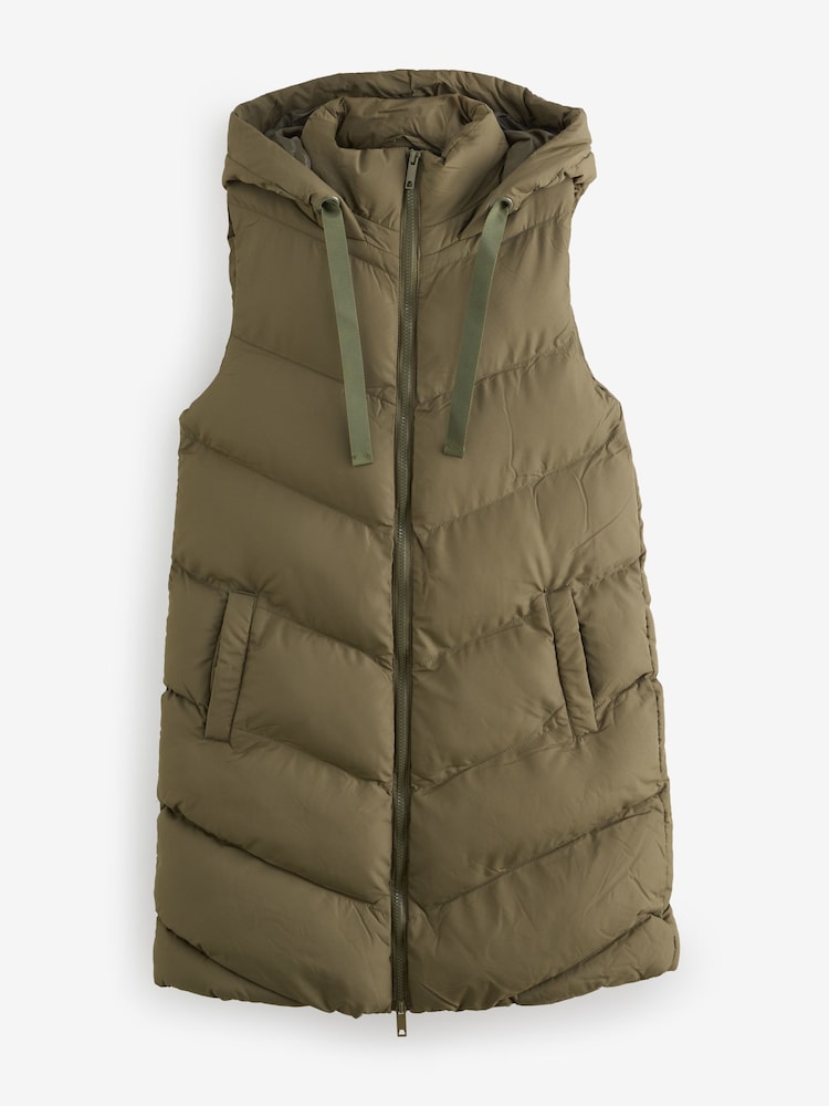 Threadbare Green Longline Padded Gilet - Image 5 of 5 Threadbare Green Longline Padded Gilet - Image 5 of 5