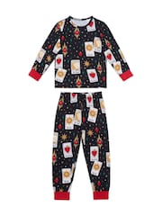 Chelsea Peers Black Kids Tarot Card Print Long Pyjamas Set - Image 1 of 3
