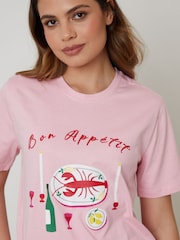 Threadbare Pink Lobster Graphic Print Short Sleeve Pyjamas - Image 5 of 8