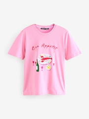 Threadbare Pink Lobster Graphic Print Short Sleeve Pyjamas - Image 6 of 8