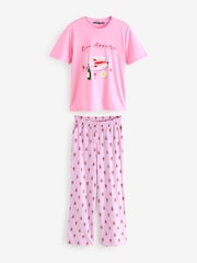 Threadbare Pink Lobster Graphic Print Short Sleeve Pyjamas - Image 7 of 8