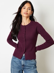 Threadbare Crew Neck Structured Knitted Cardigan - Imagen 1 de 4