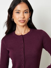 Threadbare Crew Neck Structured Knitted Cardigan - Imagen 2 de 4