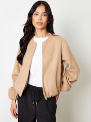 Jaqueta bomber Threadbare escovada com bainha de bolhas - Imagem 1 de 5