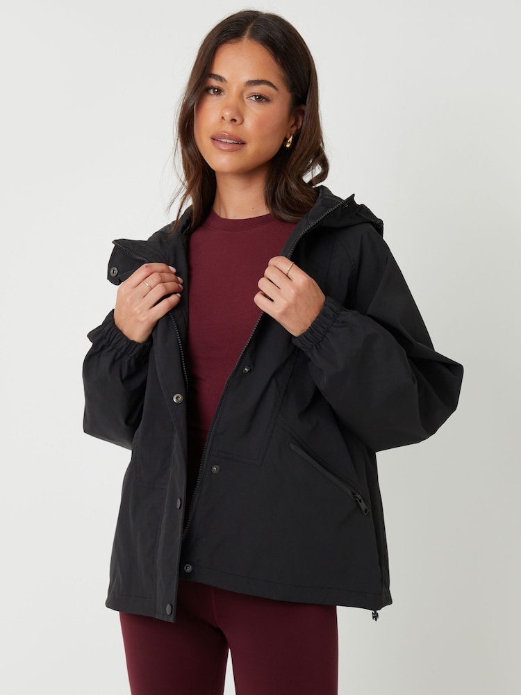 Threadbare Black Showerproof Hooded Jacket - Image 2 of 6 Threadbare Black Showerproof Hooded Jacket - Image 2 of 6