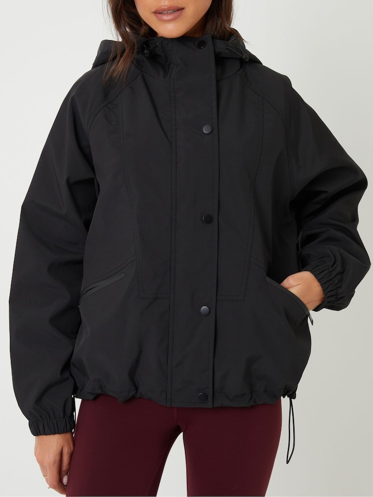 Threadbare Black Showerproof Hooded Jacket - Image 6 of 6 Threadbare Black Showerproof Hooded Jacket - Image 6 of 6