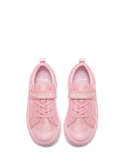 Clarks Foxing Gleam Kids Canvas Shoes - Imaginea 4 din 6