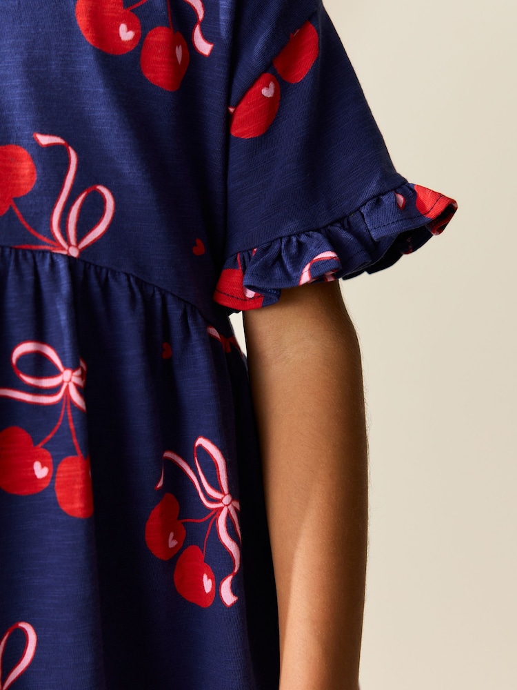 blue dress with cherries Midnight Cherry Dress– Teuta Matoshi main image 0