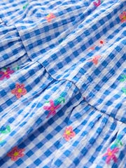 Blue Gingham Strappy Crinkle Summer Dress (3-16yrs) - Image 8 of 8
