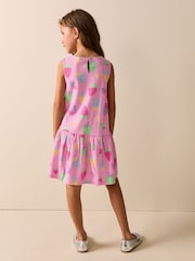 Pink Strawberries Sleeveless Jersey Dress (3-16yrs) - Image 3 of 10