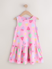 Pink Strawberries Sleeveless Jersey Dress (3-16yrs) - Image 7 of 10