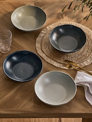 Set of 4 Grey Scandi Pasta Bowls - Image 2 of 3