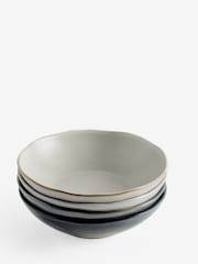 Set of 4 Grey Scandi Pasta Bowls - Image 3 of 3