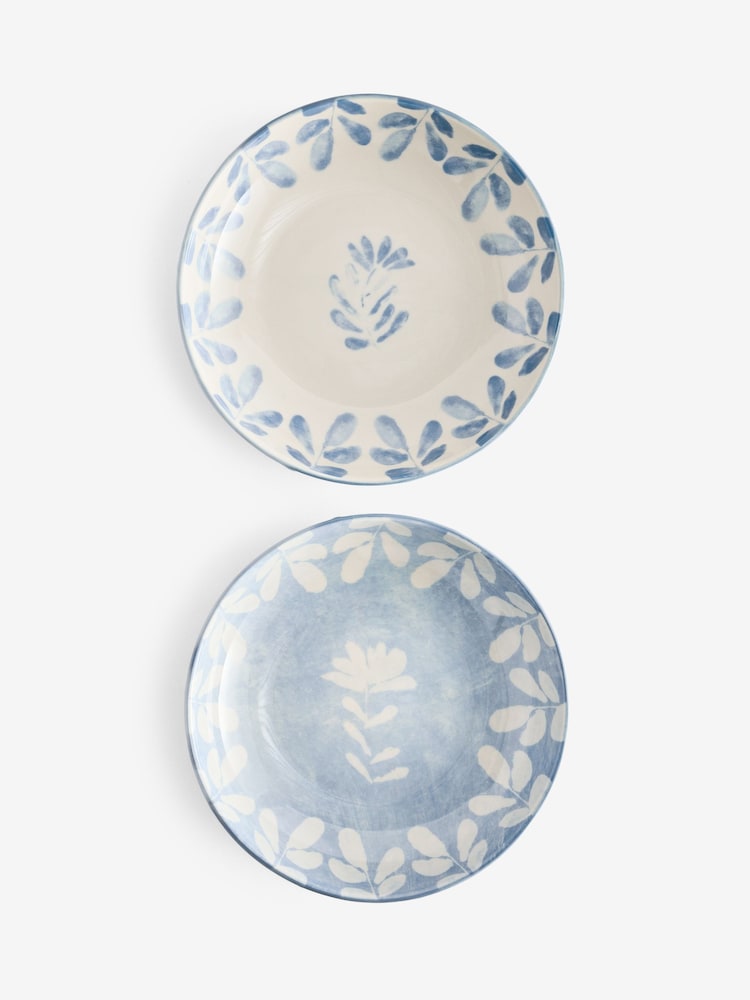 Set of 2 Blue Alice Pasta Bowls - Image 6 of 6