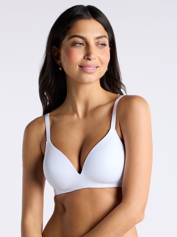 Boux Avenue Non Wired Comfort Microfibre White Plunge Bra - Image 5 of 5
