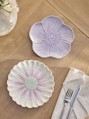 Set of 2 Lilac Flower Side Plates - Image 2 of 4