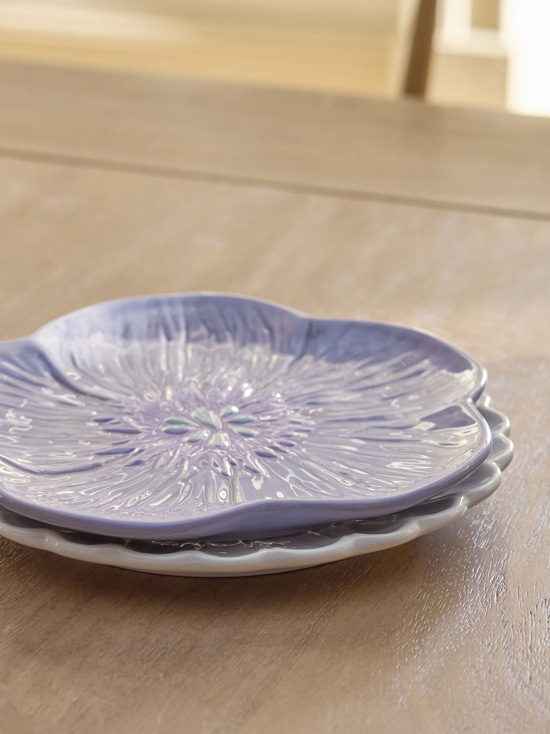 Buy Set of 2 Lilac Flower Side Plates from Next USA