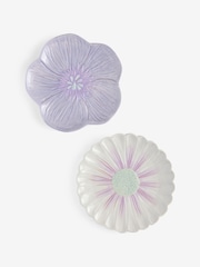 Set of 2 Lilac Flower Side Plates - Image 4 of 4