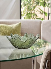 Green Rosa Flower Glass Serving Bowl - Image 3 of 7