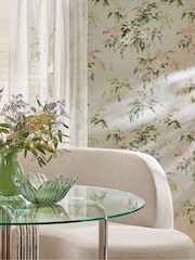 Green Rosa Flower Glass Serving Bowl - Image 6 of 7