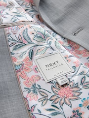 Light Grey Slim Fit Motionflex Textured Suit Jacket - Image 11 of 11