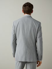 Light Grey Slim Fit Motionflex Textured Suit Jacket - Image 3 of 11