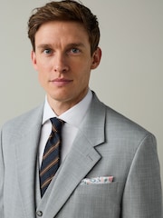 Light Grey Slim Fit Motionflex Textured Suit Jacket - Image 4 of 11