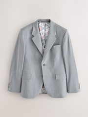 Light Grey Slim Fit Motionflex Textured Suit Jacket - Image 5 of 11