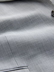 Light Grey Slim Fit Motionflex Textured Suit Jacket - Image 6 of 11