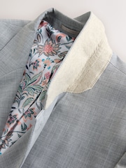 Light Grey Slim Fit Motionflex Textured Suit Jacket - Image 7 of 11