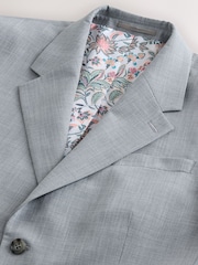 Light Grey Slim Fit Motionflex Textured Suit Jacket - Image 8 of 11