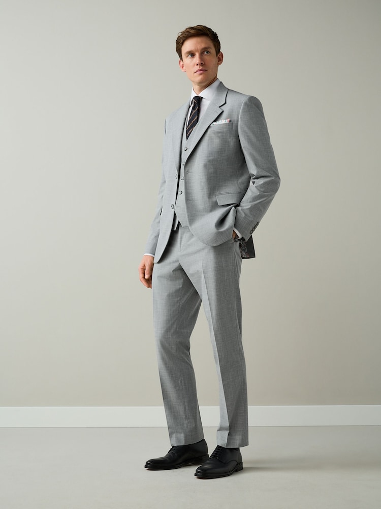 боз - Slim Fit Motionflex Textured Suit Trousers - 10ичинен 2 сүрөт