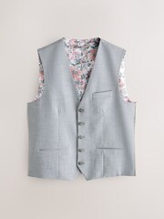 Grey Motionflex Textured Suit Waistcoat - Image 5 of 10