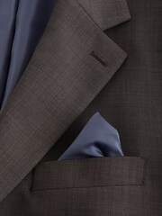 Brown Tailored Fit N.Premium Merino Wool Blend Texture Suit Jacket - Image 10 of 11