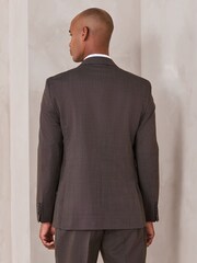 Brown Tailored Fit N.Premium Merino Wool Blend Texture Suit Jacket - Image 4 of 11