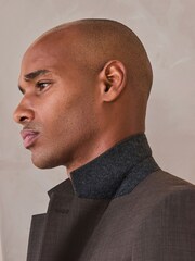 Brown Tailored Fit N.Premium Merino Wool Blend Texture Suit Jacket - Image 5 of 11