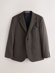 Brown Tailored Fit N.Premium Merino Wool Blend Texture Suit Jacket - Image 6 of 11