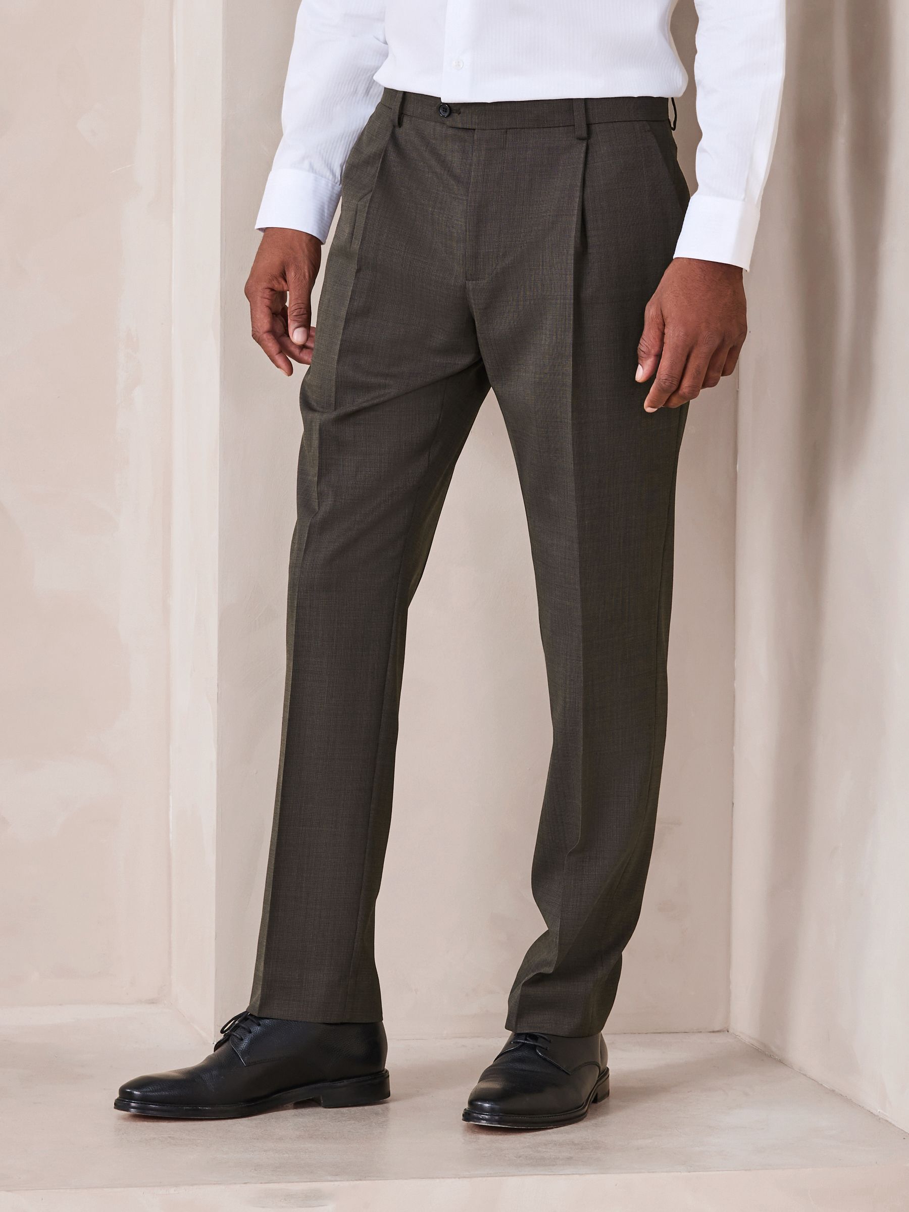 Cumpără Maro - N.Premium Tailored Fit Texture Suit Trousers with