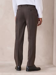 Brown N.Premium Tailored Fit Merino Wool Blend Texture Suit Trousers - Image 3 of 4