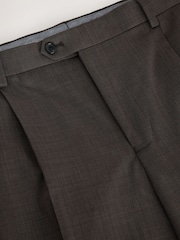 Maro - N.Premium Tailored Fit Merino Wool Blend Texture Suit Trousers - Imaginea 7 din 9