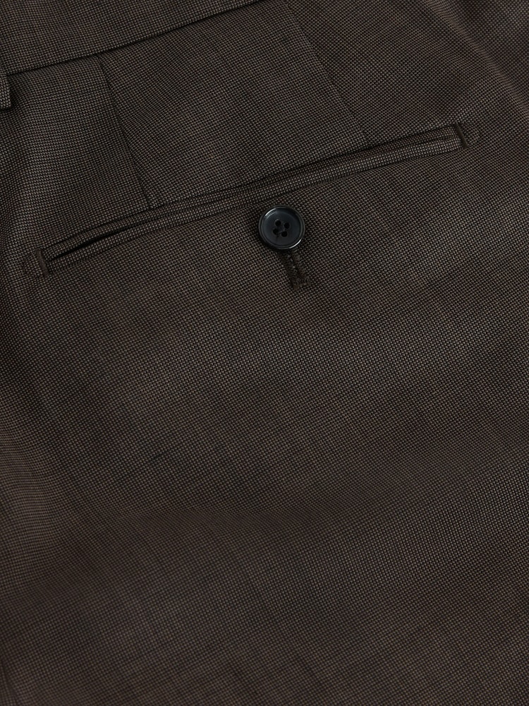 Maro - N.Premium Tailored Fit Merino Wool Blend Texture Suit Trousers - Imaginea 9 din 9