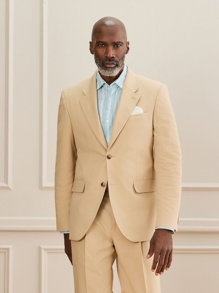 Stone Signature Tailored Fit Emmetex Italian Cotton Linen Suit Jacket - Image 1 of 11
