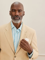 Stone Signature Tailored Fit Emmetex Italian Cotton Linen Suit Jacket - Image 3 of 11