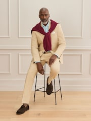 Stone Signature Tailored Fit Emmetex Italian Cotton Linen Suit Jacket - Image 4 of 11