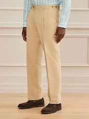Stone Signature Tailored Fit Emmetex Italian Cotton Linen Suit Trousers - Image 1 of 4