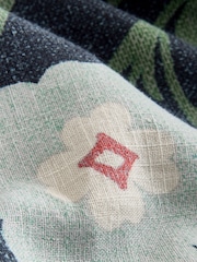 Tmavě modrá s květy - Kalhoty National Trust x Next lněné Blend se širokými nohavicemi - Obrázek 7 z 9