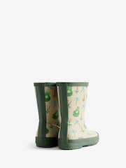 Hunter Green Kids First Classic Lilly Pad Print Wellies - Image 3 of 4