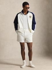 Polo Ralph Lauren Ceramic White & Refined Navy Wimbledon Full Zip Classic Fit Tricot Track Jacket - Image 1 of 4