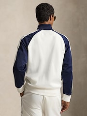 Polo Ralph Lauren Ceramic White & Refined Navy Wimbledon Full Zip Classic Fit Tricot Track Jacket - Image 2 of 4