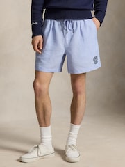 Polo Ralph Lauren Office Blue Wimbledon Crest Embroidery Chambray Prepster Shorts - Image 1 of 4